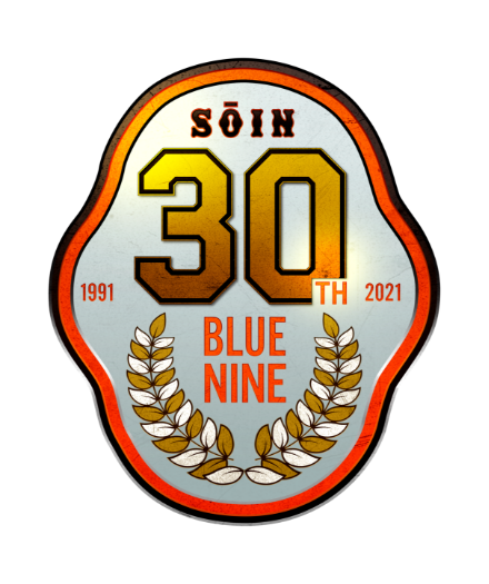 桑員ブルーナイン設立30周年のロゴ